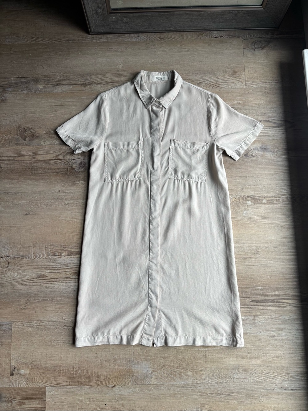 glam Cream Short-Sleeve Shirt Dress